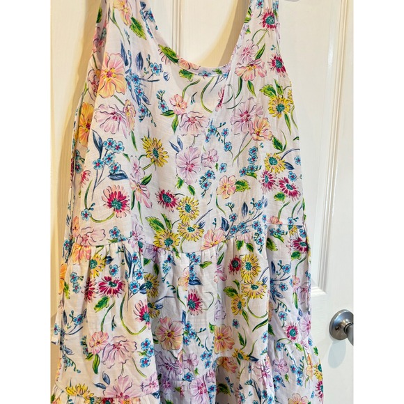Crown & Ivy Womens Dress Medium Floral Print Sleeveless Tiered Casual Summer - Picture 2 of 5